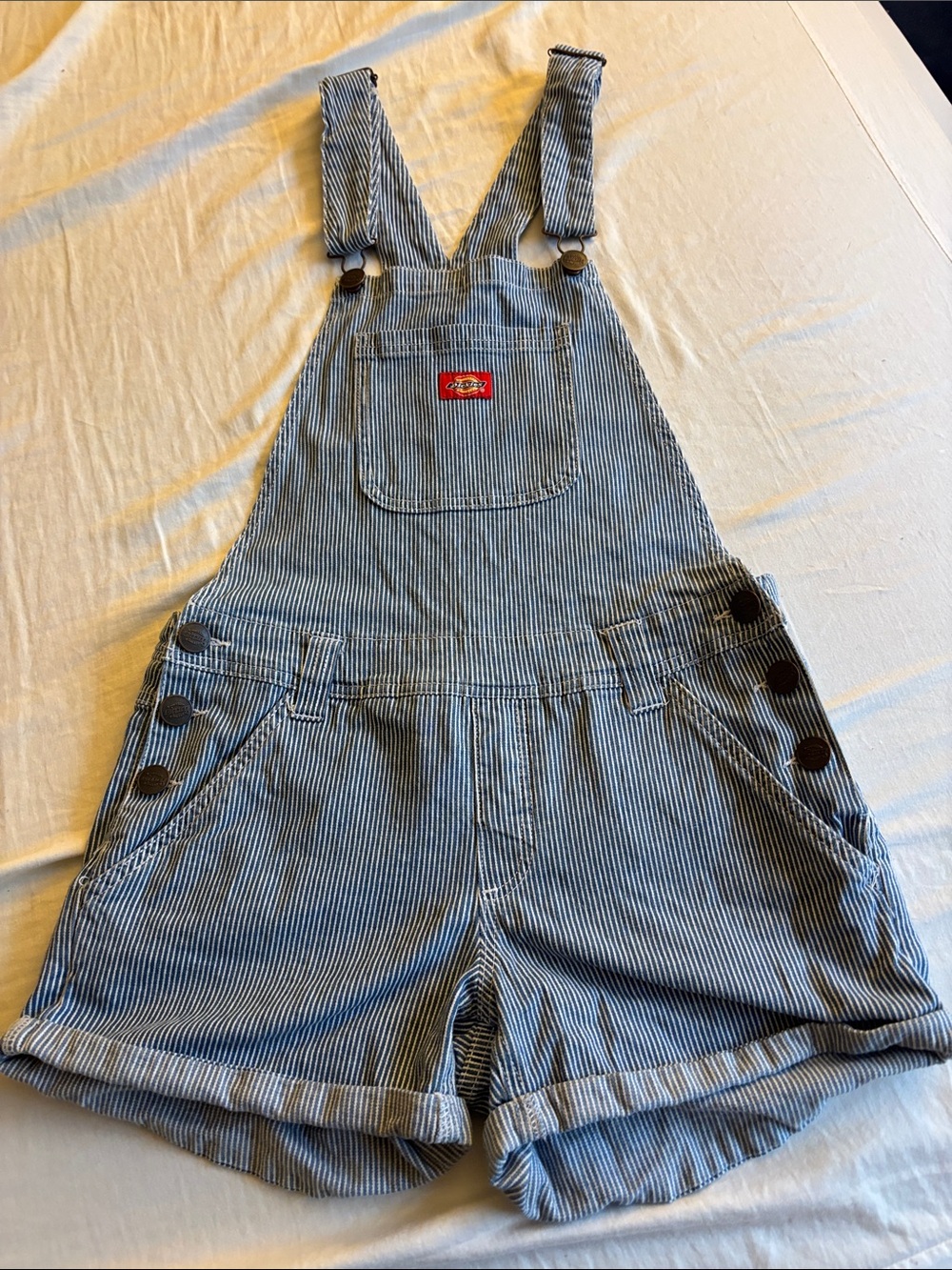 Dickies Striped Denim Short Overalls